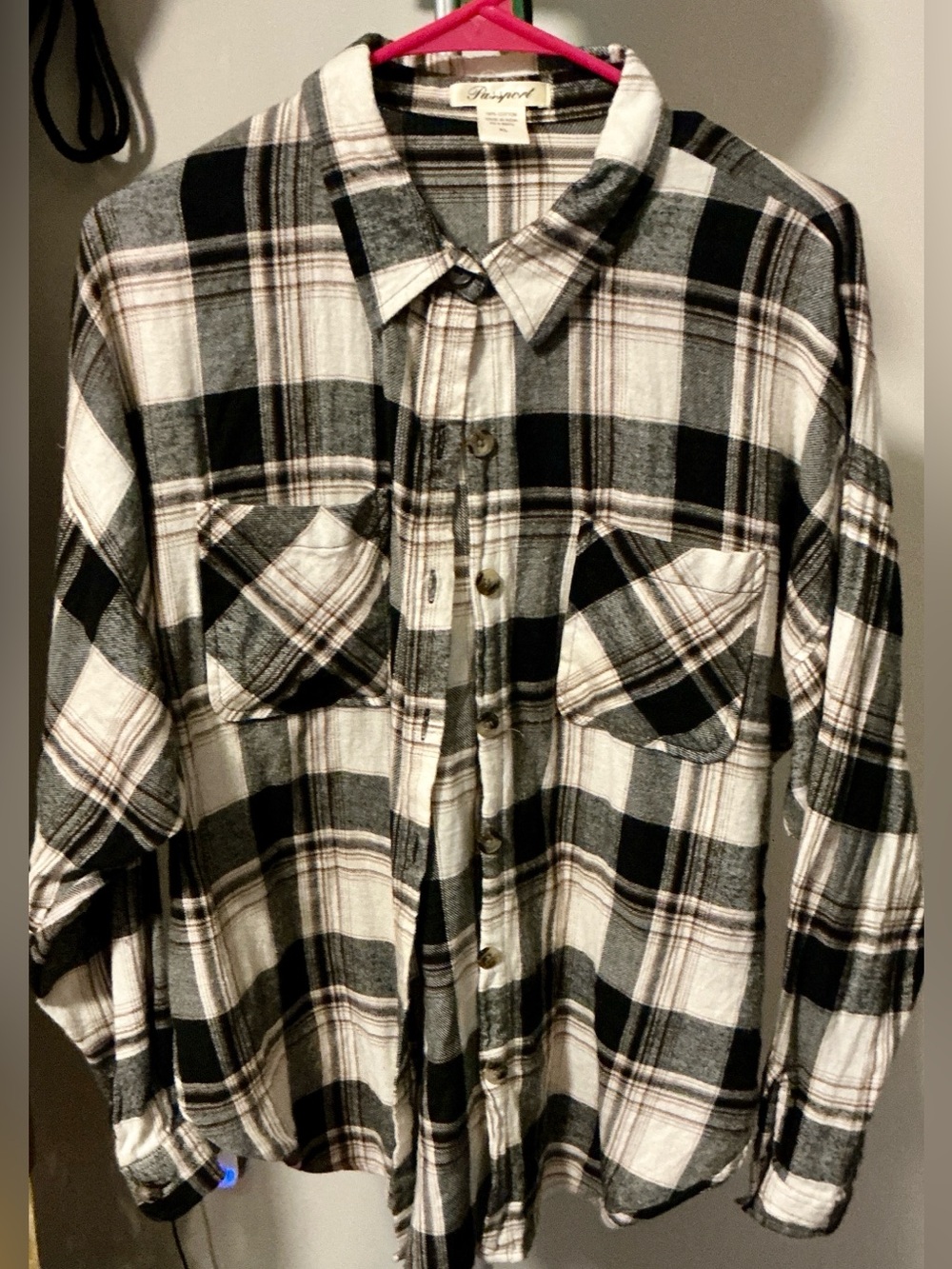 Passport Plaid Cotton Shirt Size XL Like New